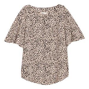 H&M Leopard Print Flutter Sleeve Blouse Size 4